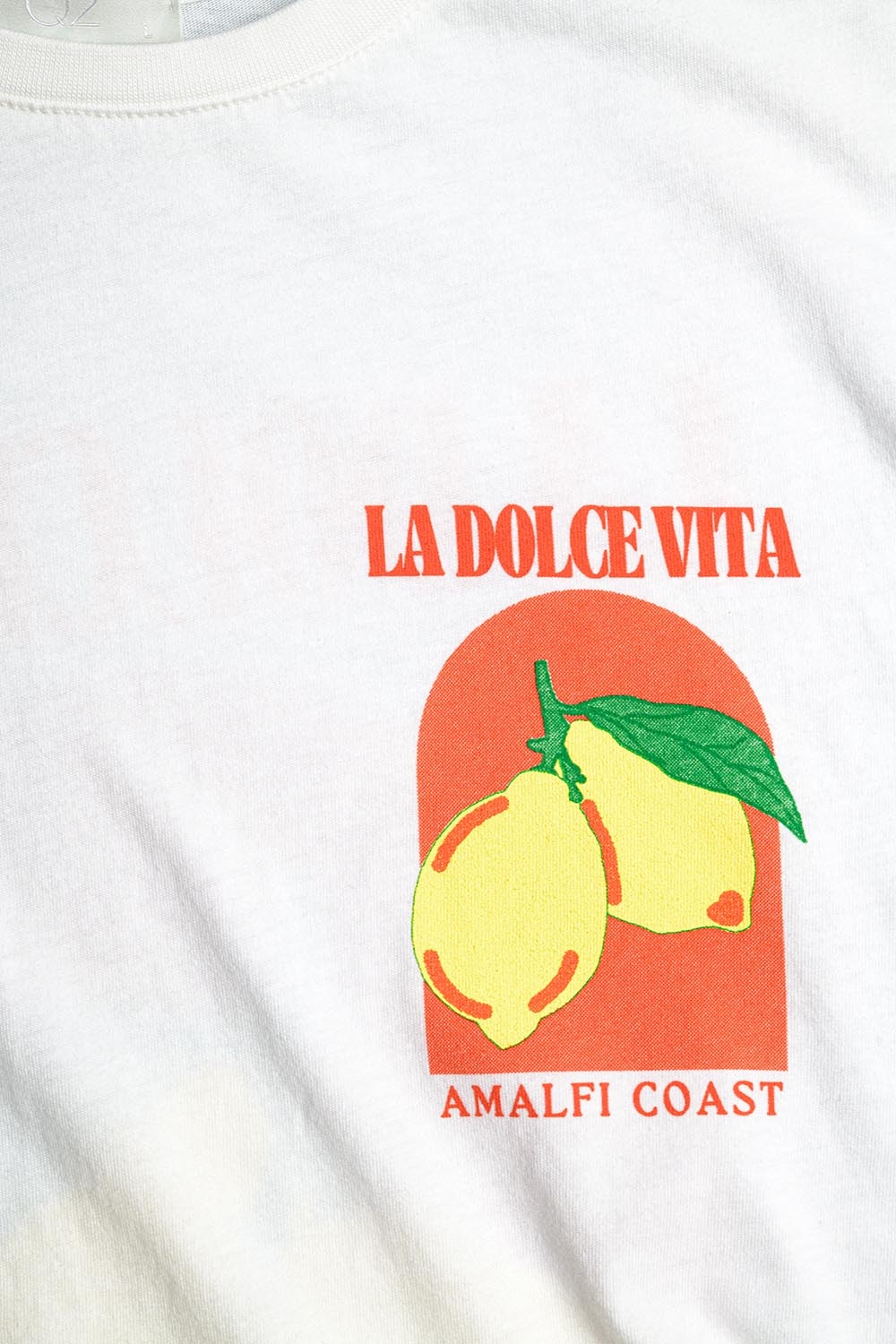 Camiseta de Corte Relajado con Estampado La Dolce Vita en Blanco Camiseta de Corte Relajado con Estampado La Dolce Vita en Blanco