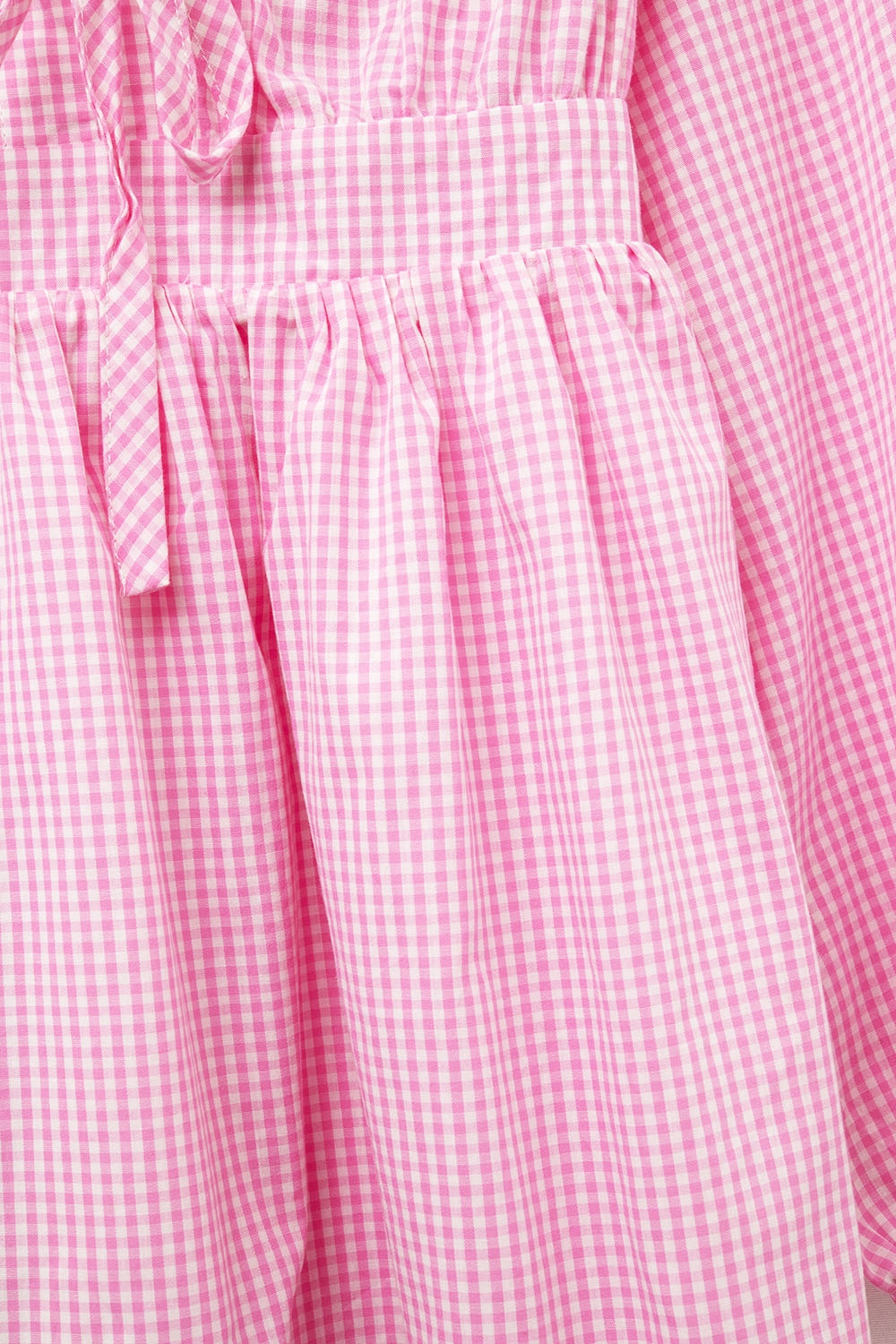 Minivestido de cuadros vichi de poplin en rosa