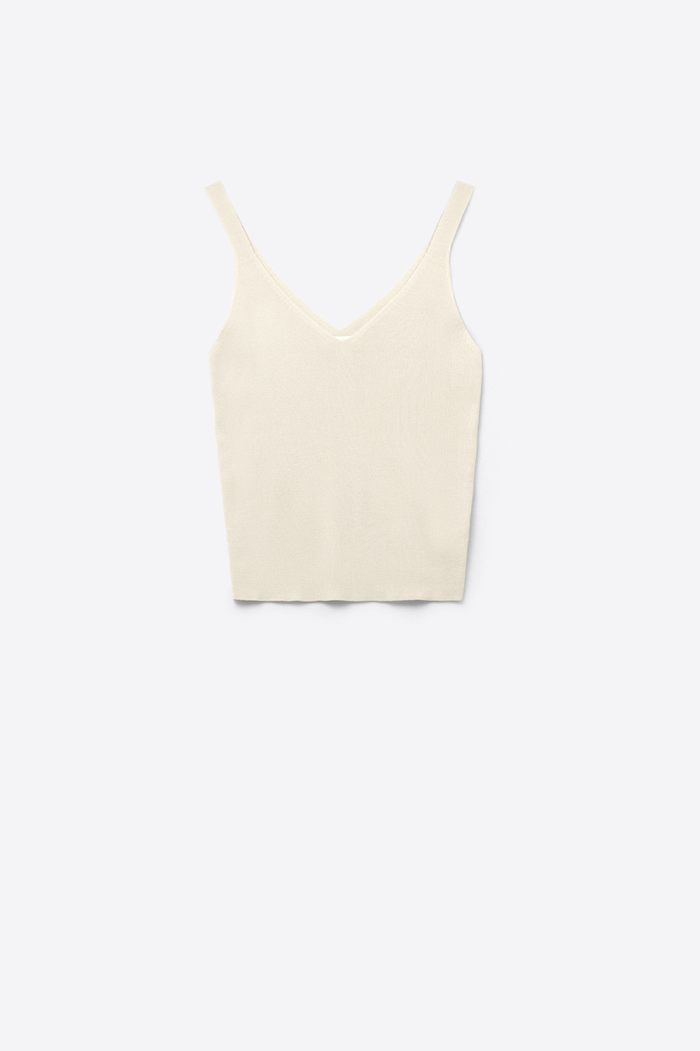 Camiseta de Tirantes Acanalada Cómoda en Beige Camiseta de Tirantes Acanalada Cómoda en Beige