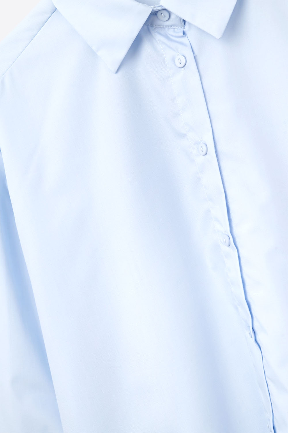 Camisa de popelina azul con puños extra anchos Camisa de popelina azul con puños extra anchos
