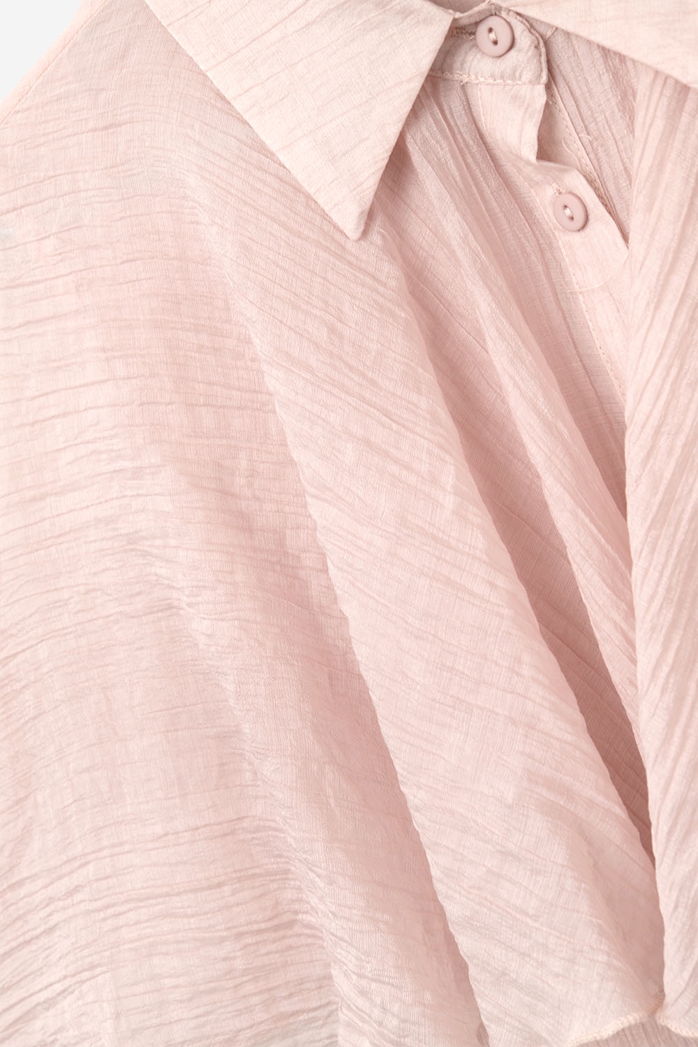 Blusa rosa de gasa texturizada con mangas caídas Blusa rosa de gasa texturizada con mangas caídas