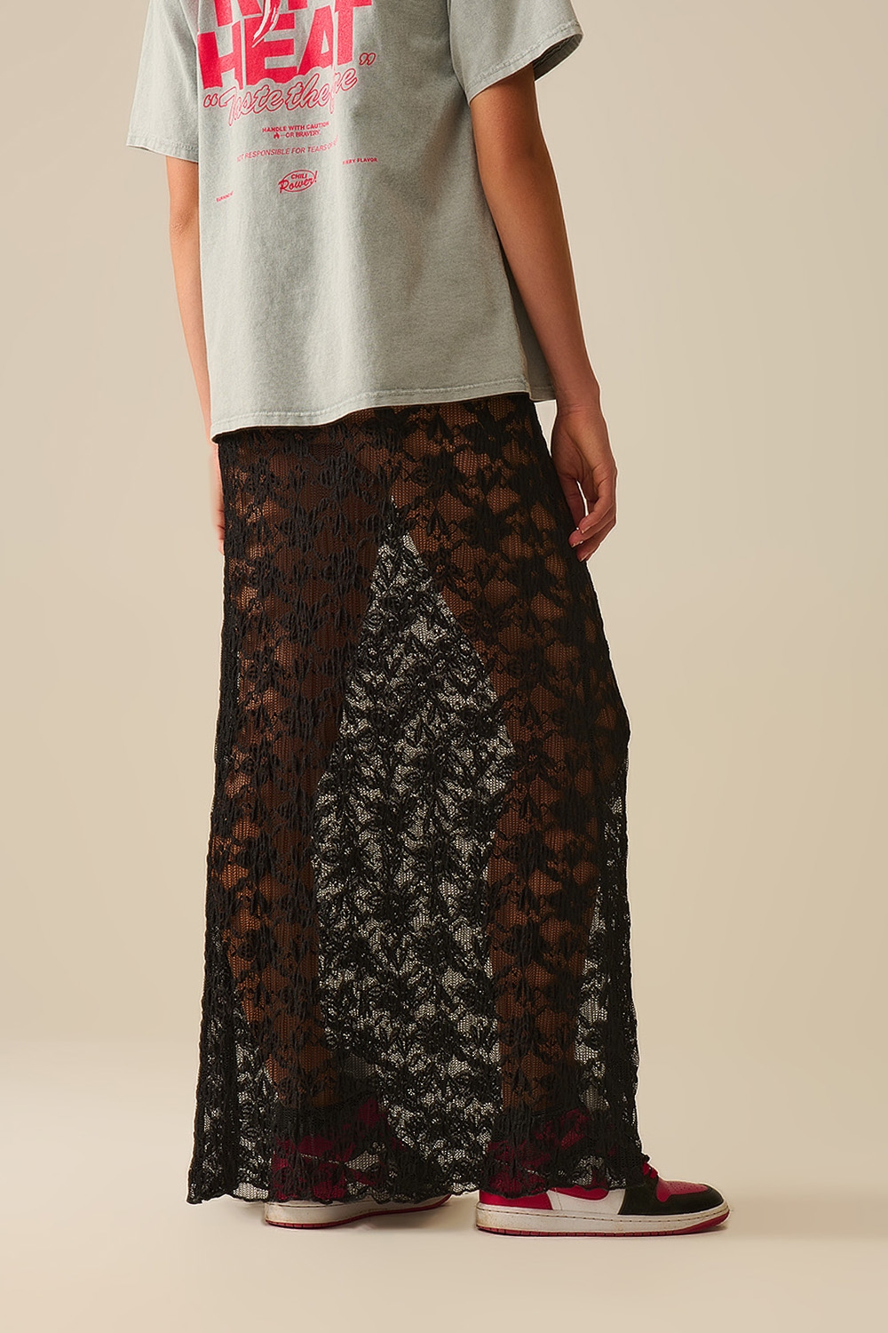Falda larga negra estilo bohemio
