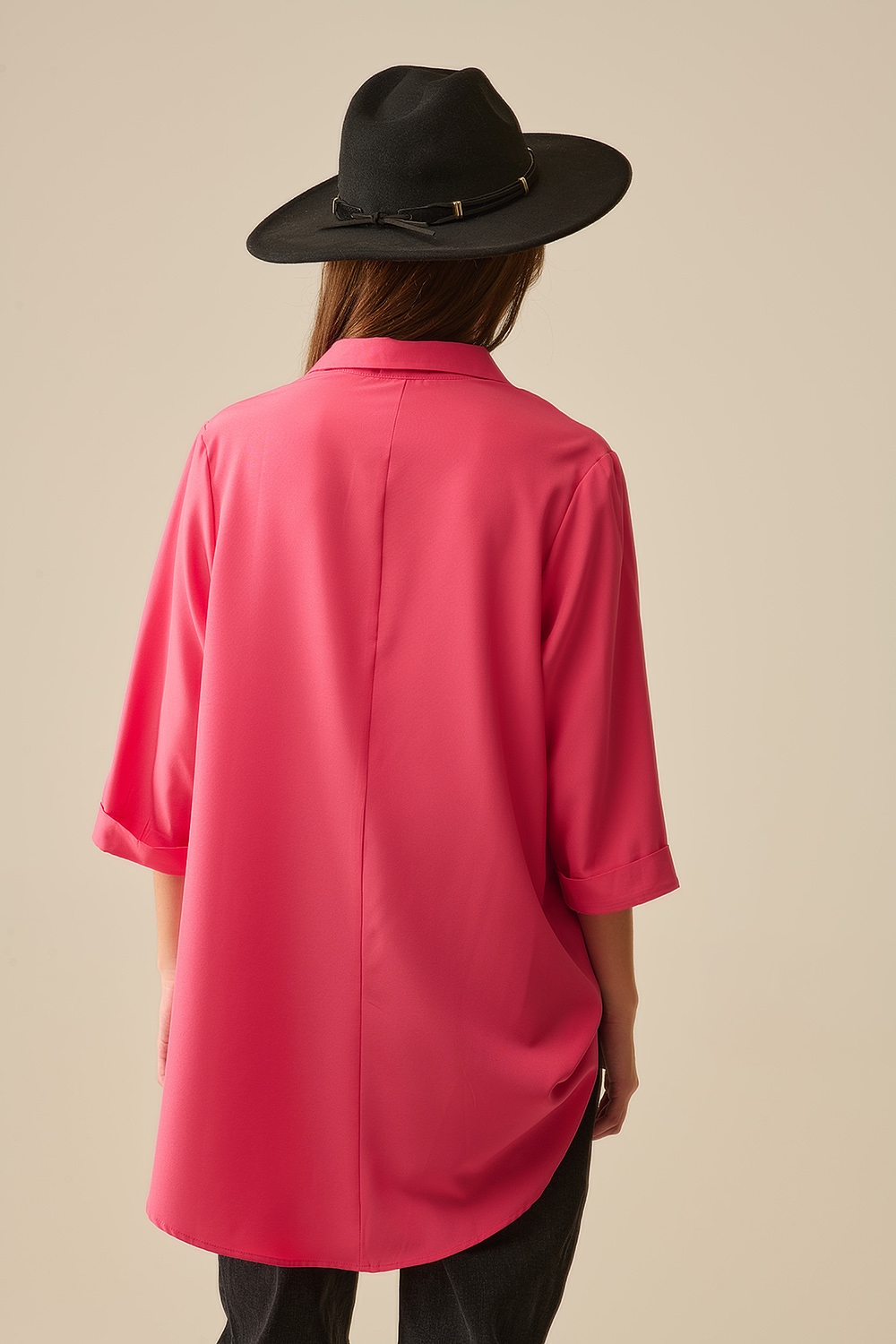 maxi Camisa de tejido muy suave y ligero en color coral