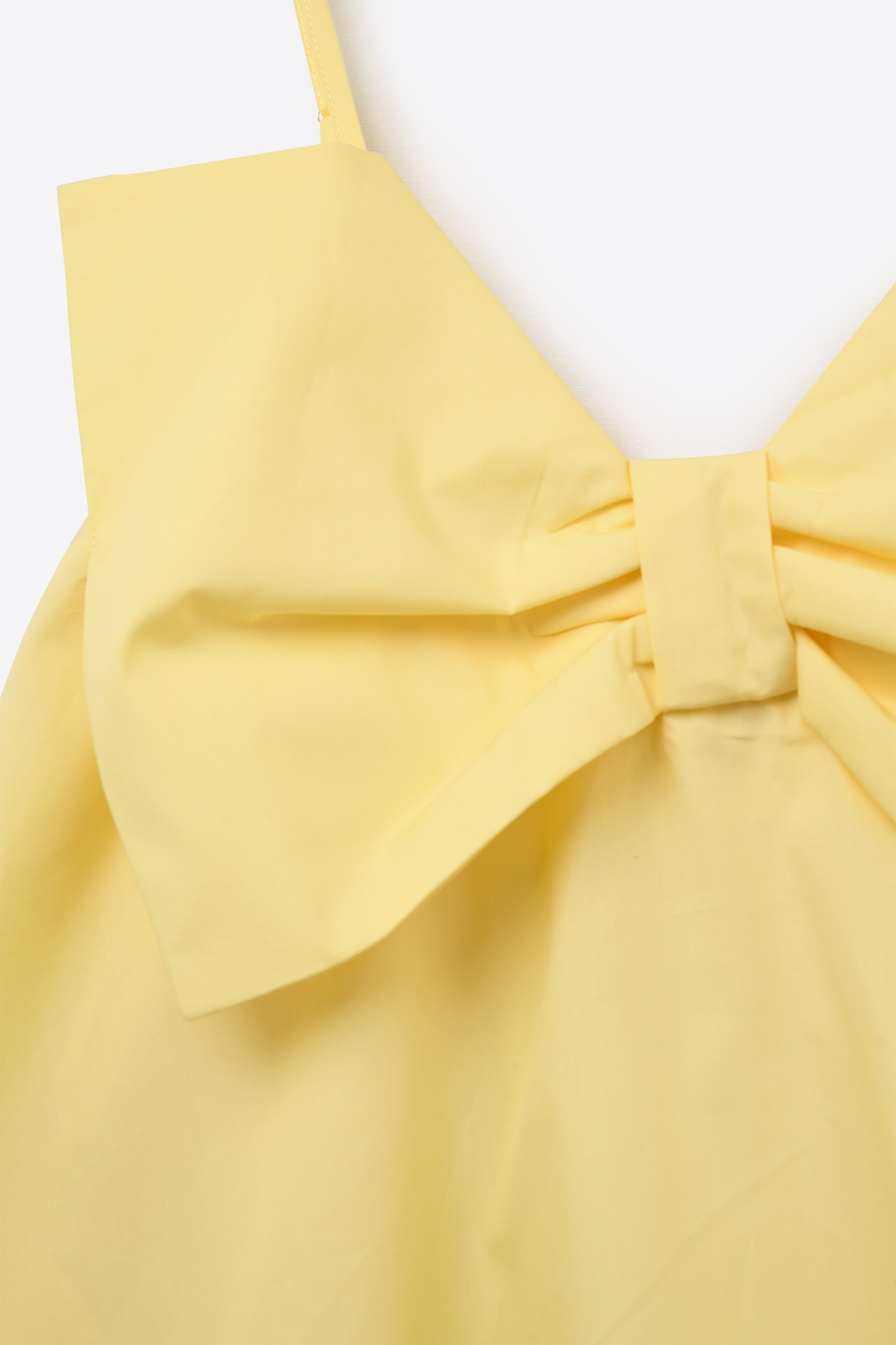 Minivestido de popelín amarillo con detalle de gran lazo Minivestido de popelín amarillo con detalle de gran lazo