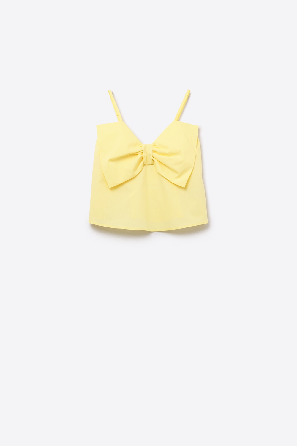 Top de popelín amarillo con detalle de lazo Top de popelín amarillo con detalle de lazo