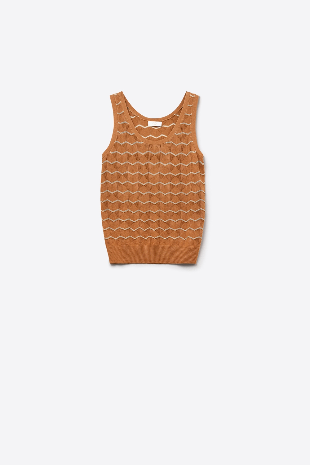 Jersey de punto con dibujo de zigzag dorado Jersey de punto con dibujo de zigzag dorado