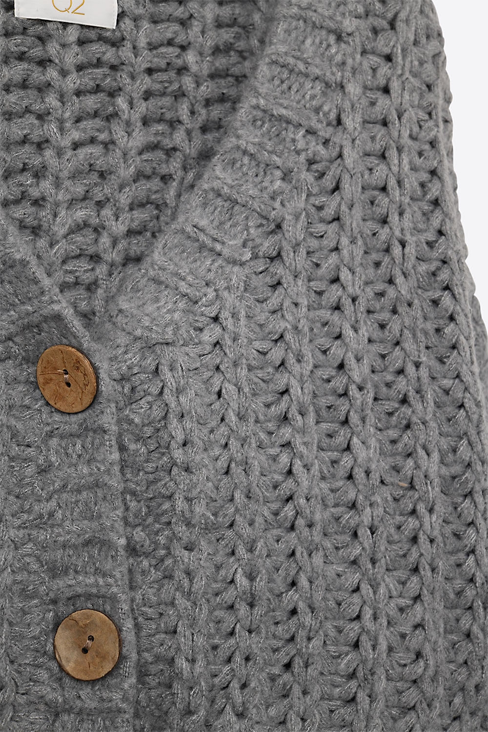 Chaqueta de punto gris con botones