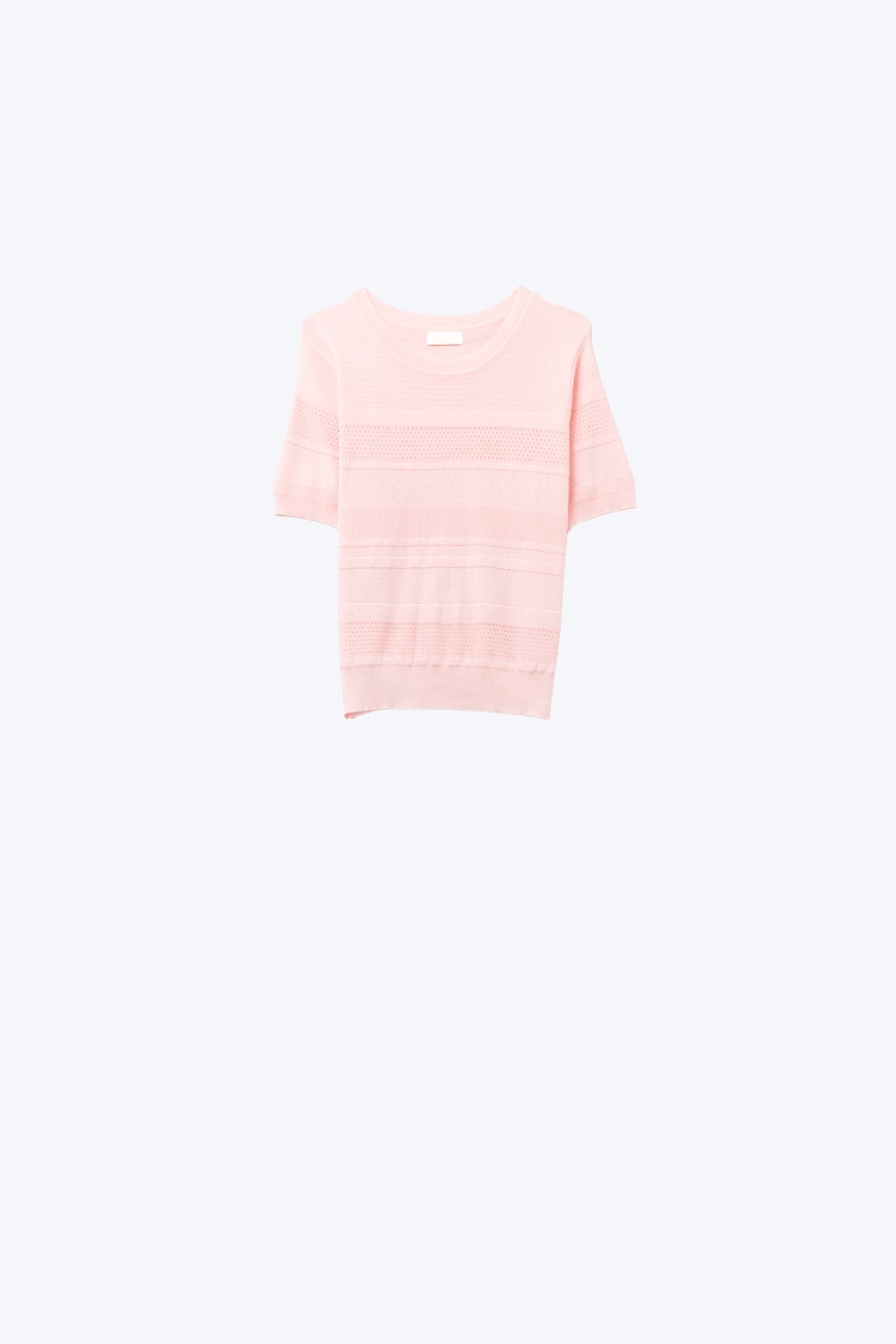 Jersey de punto a rayas texturizado en rosa