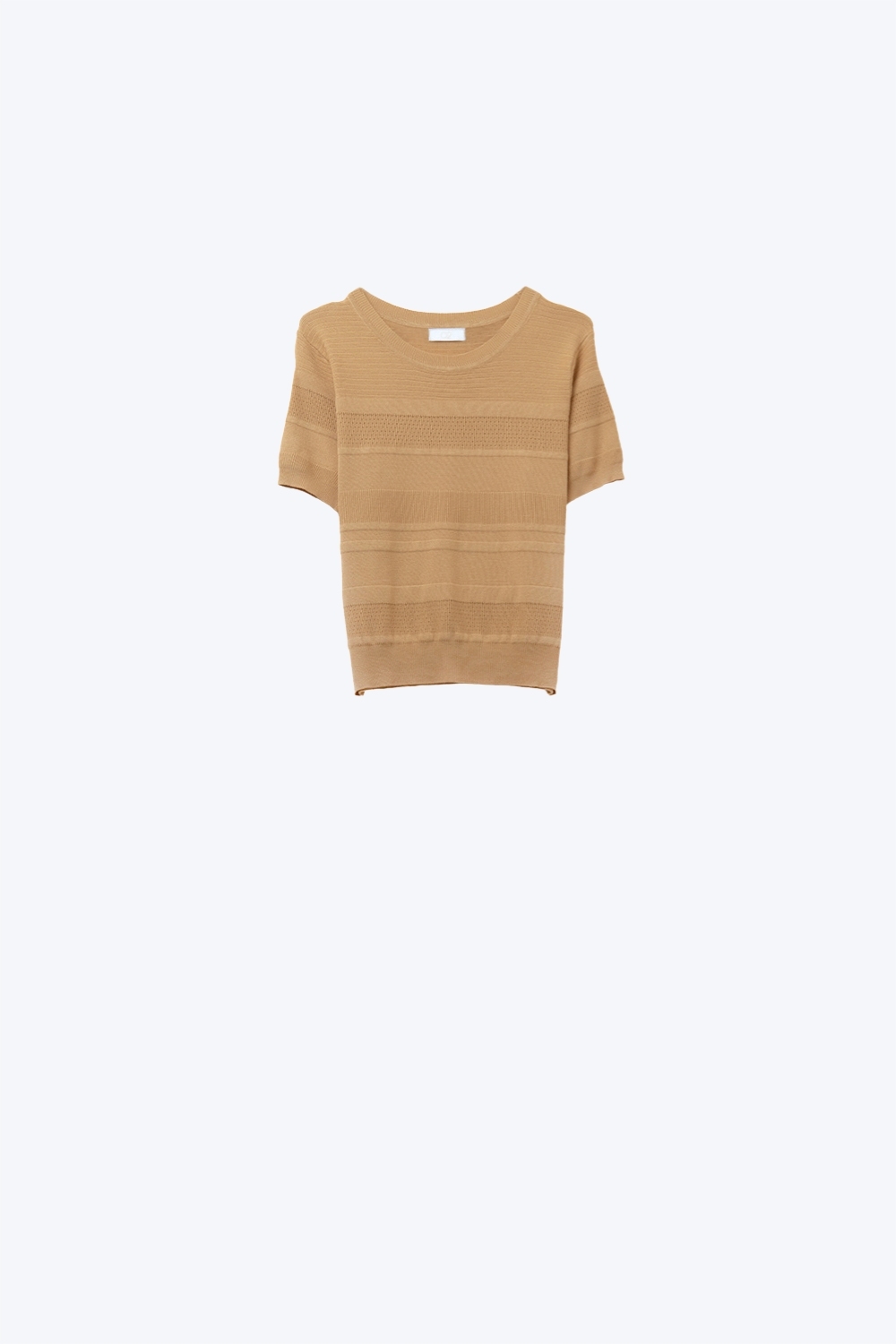 Jersey de punto a rayas texturizado en camel
