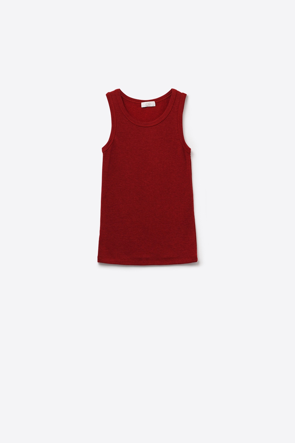 Camiseta básica de punto supersuave en rojo rubí Camiseta básica de punto supersuave en rojo rubí