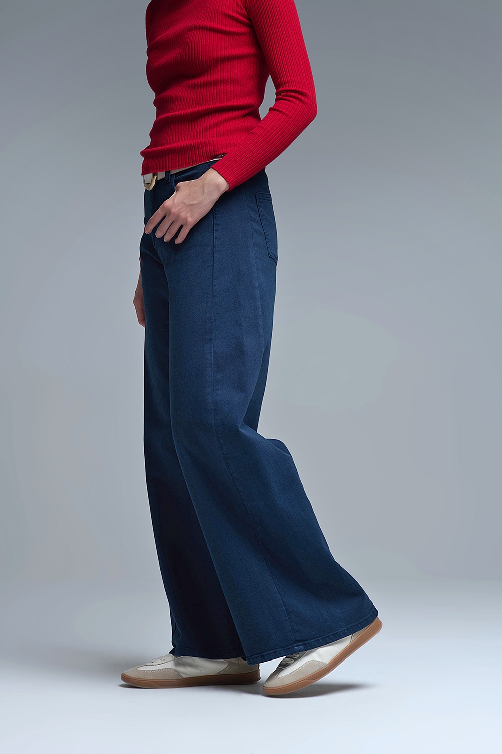 Pantal&oacute;n extra ancho azul marino