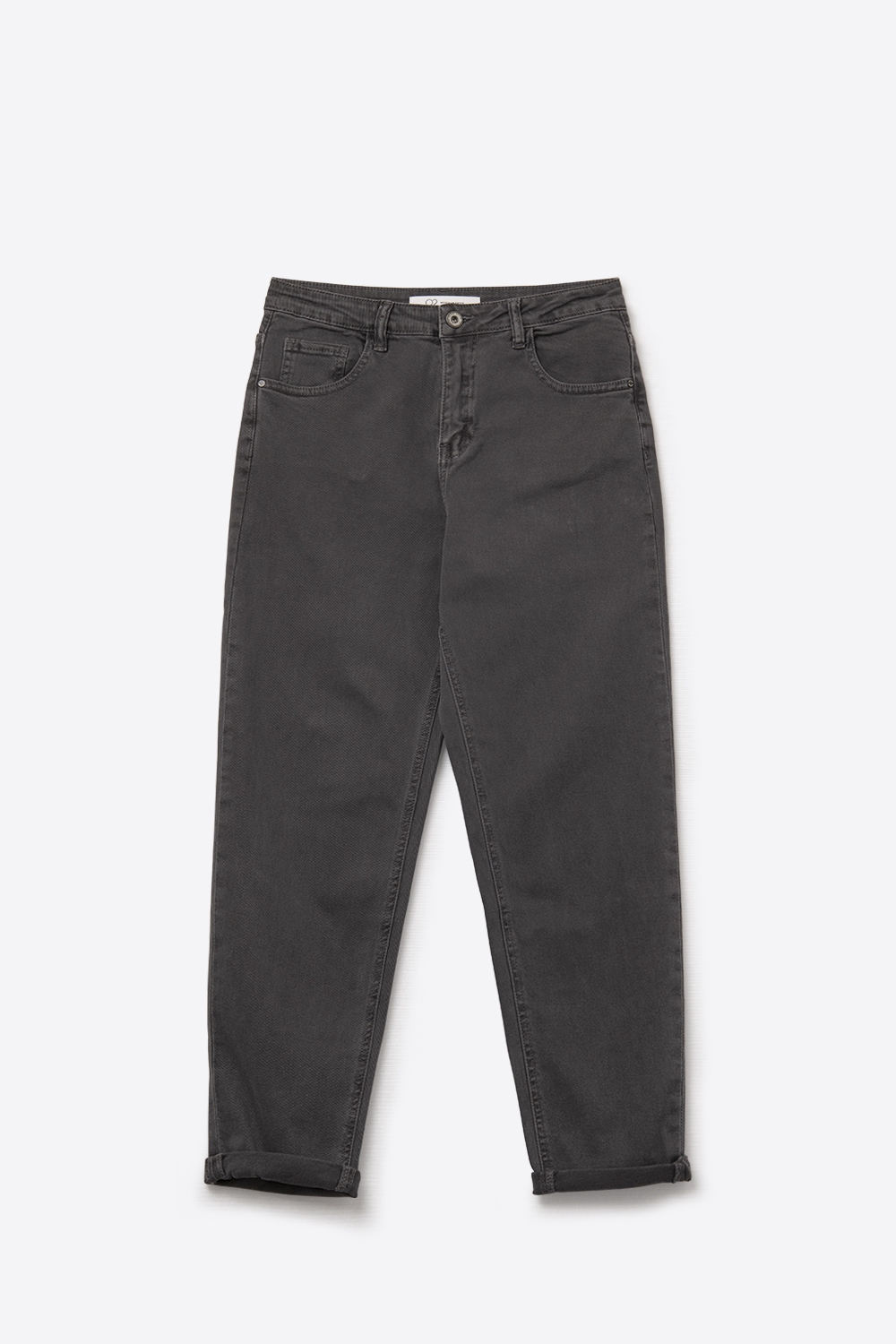 Vaqueros slouchy de algodón de talle medio en gris oscuro Vaqueros slouchy de algodón de talle medio en gris oscuro