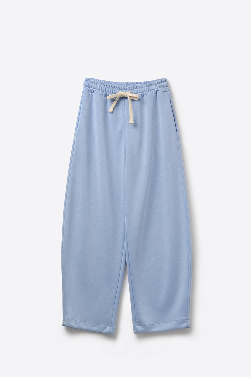 Pantal&oacute;n jogger de punto supersuave en azul con cintura con cord&oacute;n