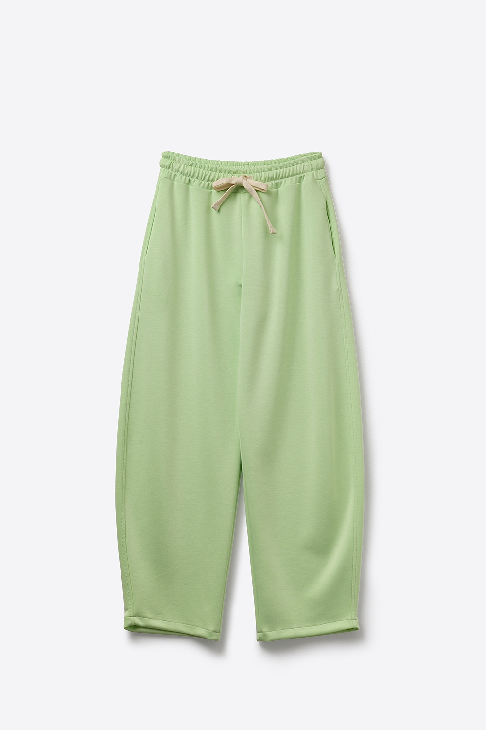 Pantal&oacute;n Jogger de punto supersuave en verde con cintura con cord&oacute;n