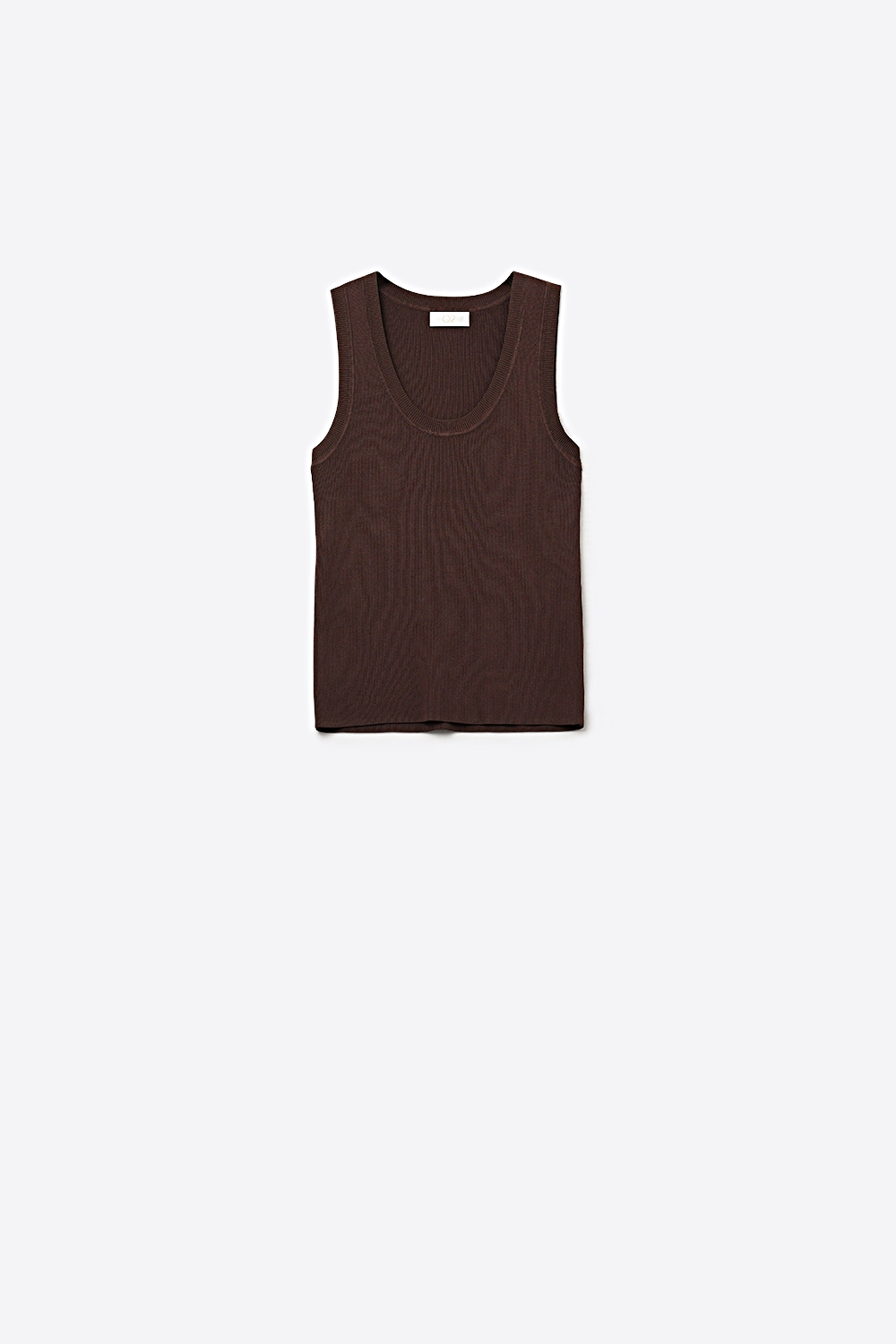 Camiseta de tirantes de punto acanalado marrón a capas Camiseta de tirantes de punto acanalado marrón a capas