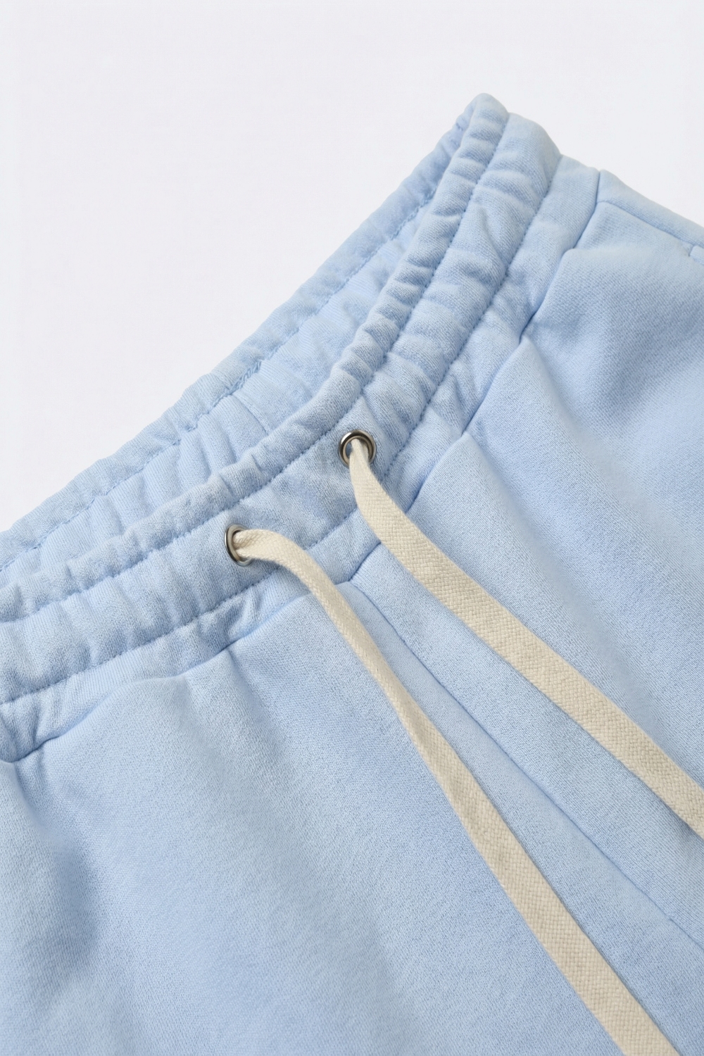 Pantalón de chándal recto de punto azul bebé con cintura elástica y lazo Pantalón de chándal recto de punto azul bebé con cintura elástica y lazo