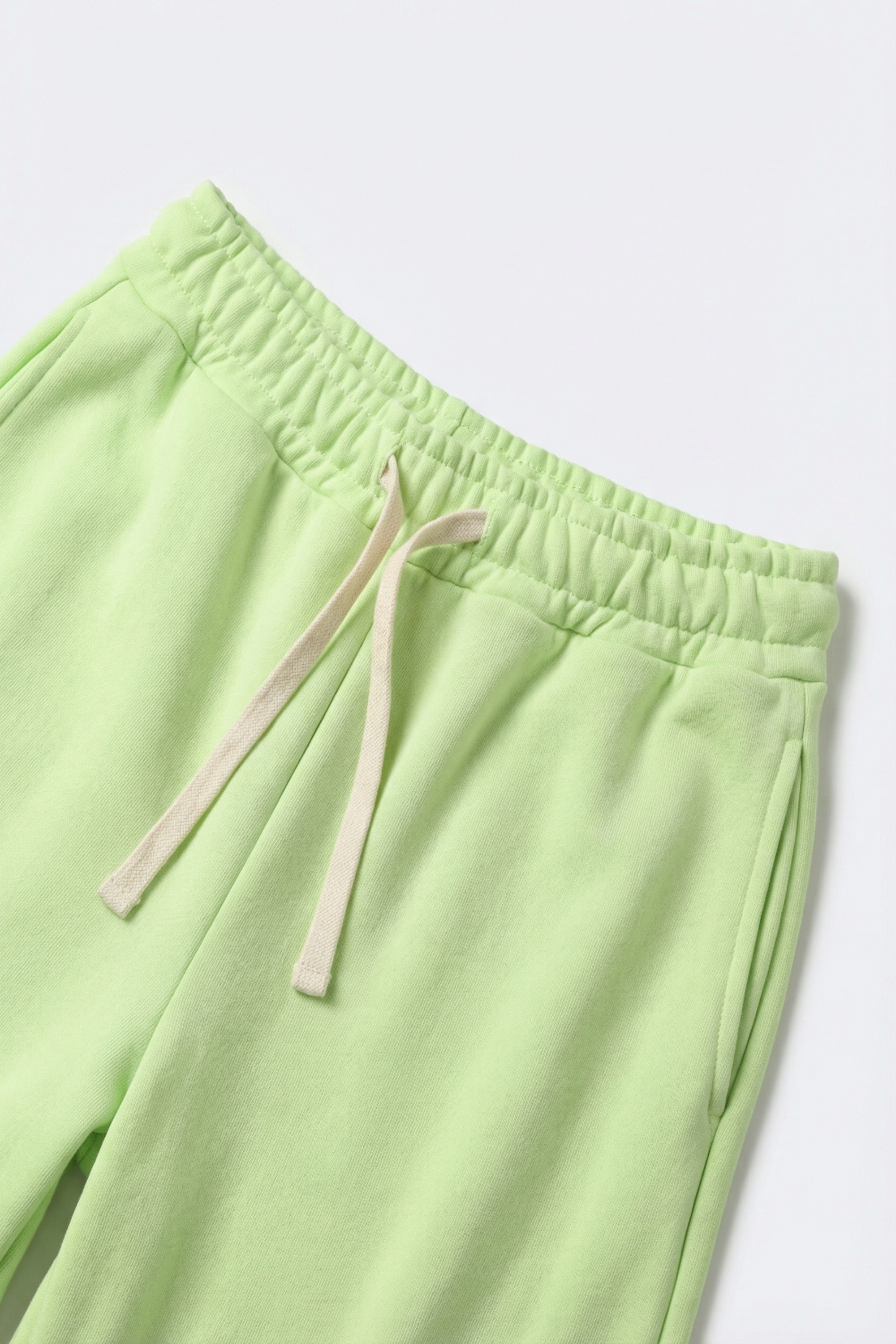 Pantalón de chándal Straiht Fit de punto verde con cintura elástica y lazo Pantalón de chándal Straiht Fit de punto verde con cintura elástica y lazo