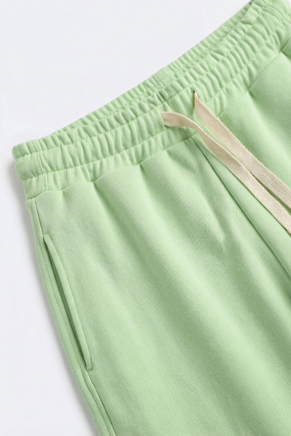 Pantal&oacute;n Jogger de punto supersuave en verde con cintura con cord&oacute;n