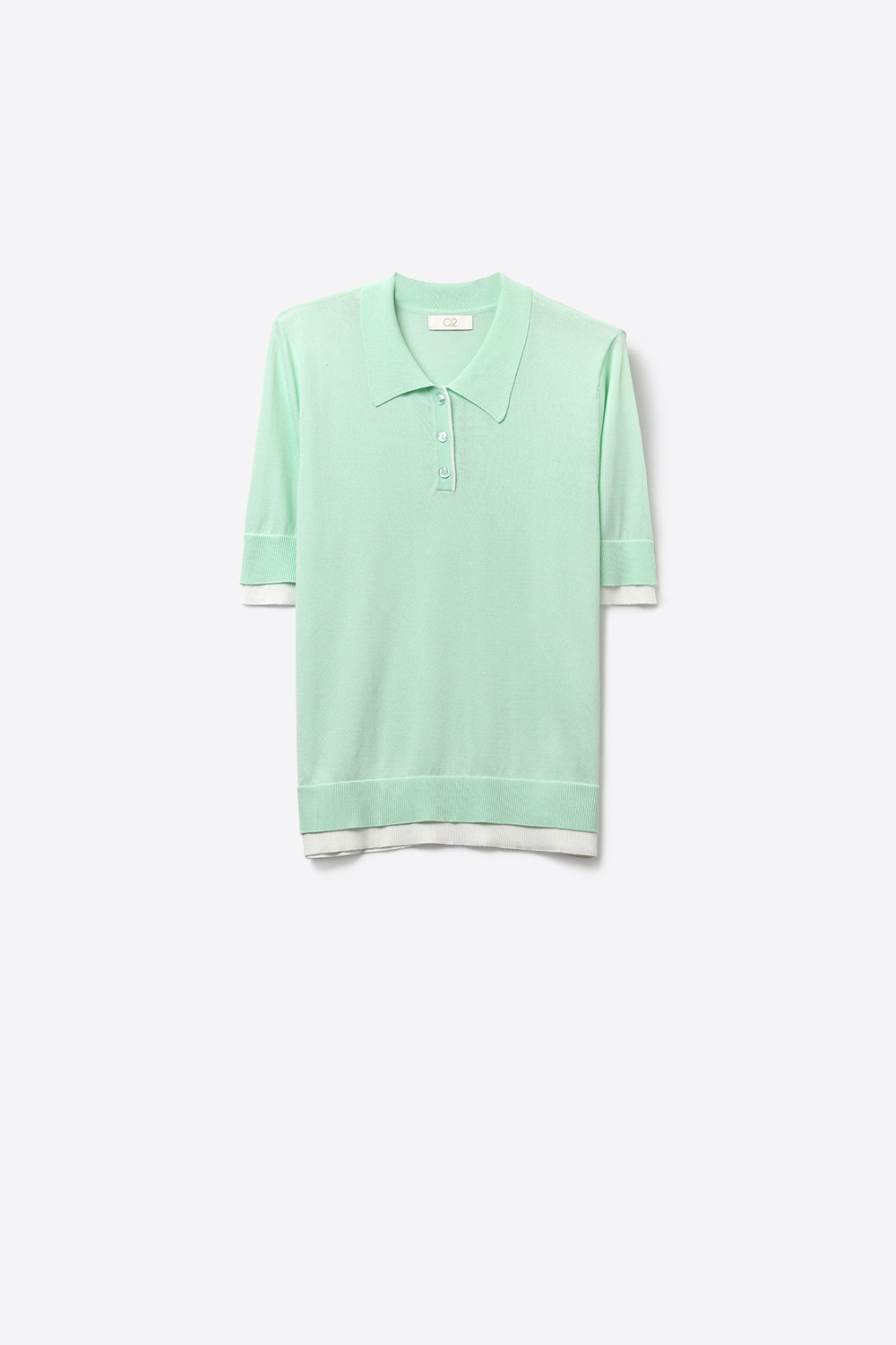 Jersey de manga corta de punto polo verde menta