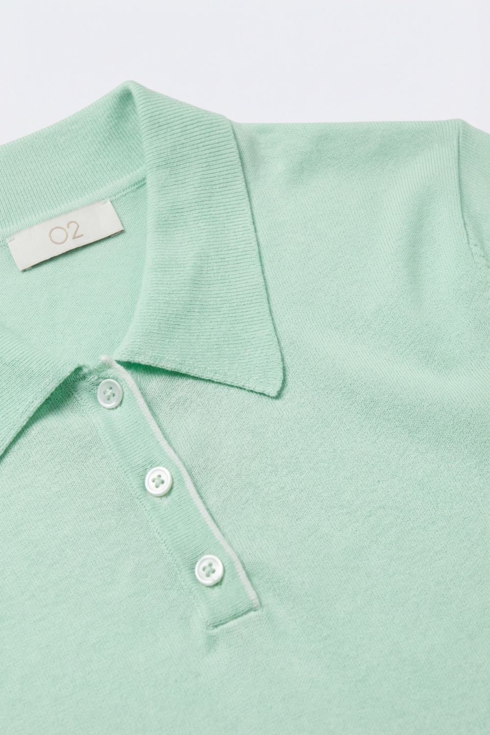 Jersey de manga corta de punto polo verde menta