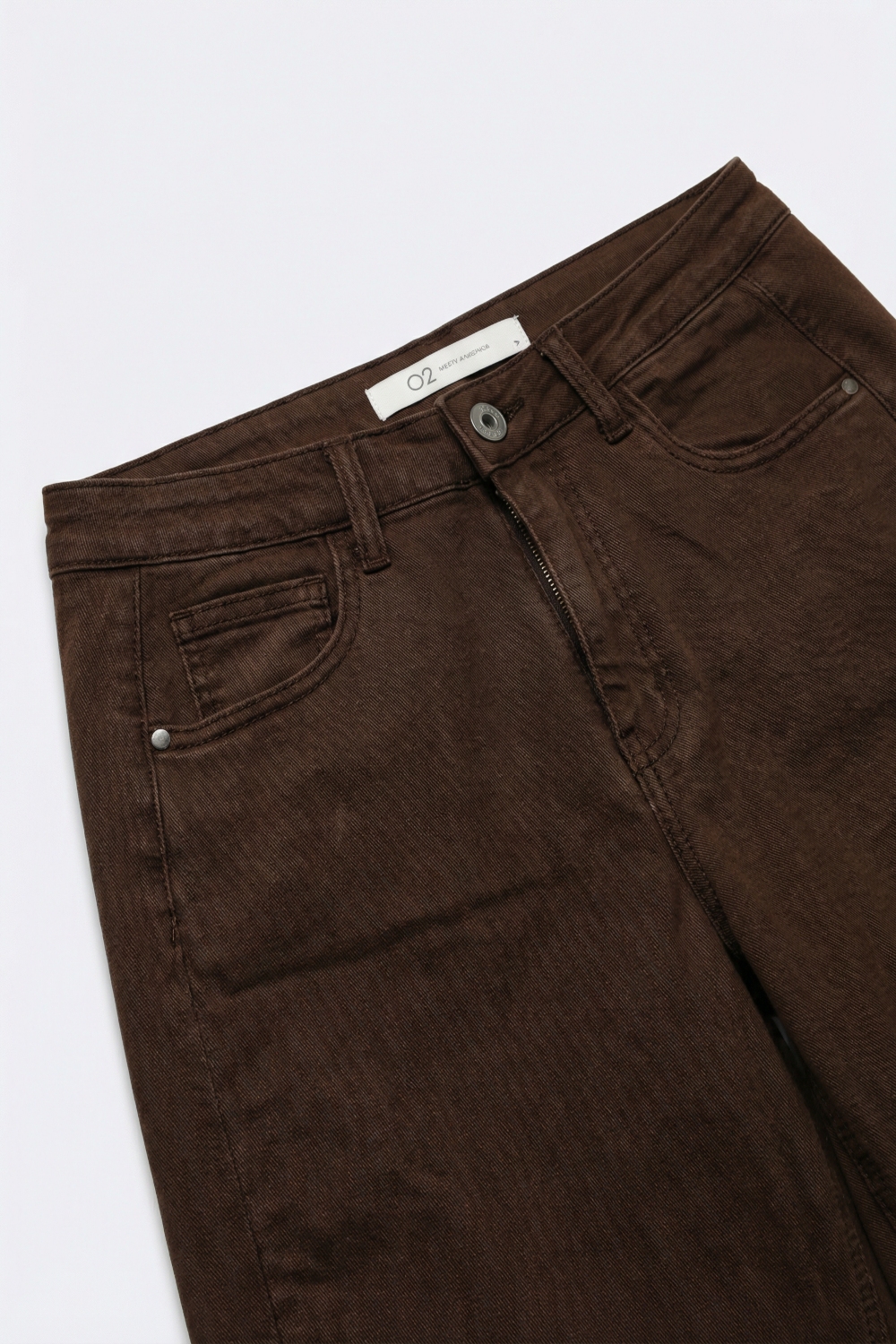 Pantalones Marrones de Pana de Algodón de Pierna Ancha con Bolsillos en Estilo Barril Pantalones Marrones de Pana de Algodón de Pierna Ancha con Bolsillos en Estilo Barril