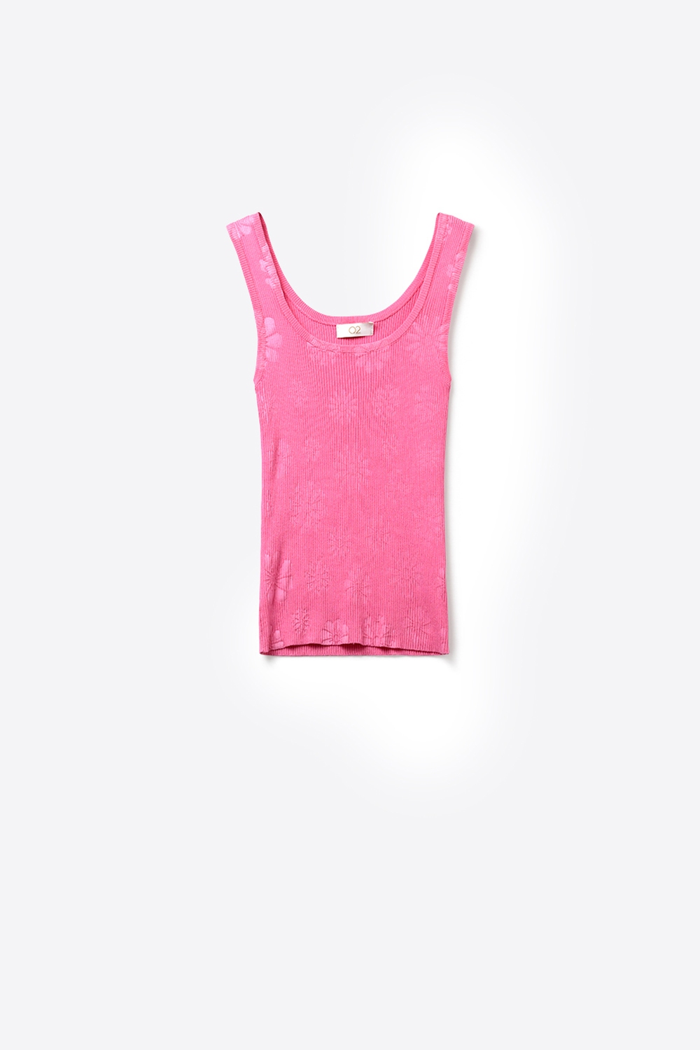 Camiseta sin mangas de punto acanalado rosa para vestir a capas Camiseta sin mangas de punto acanalado rosa para vestir a capas
