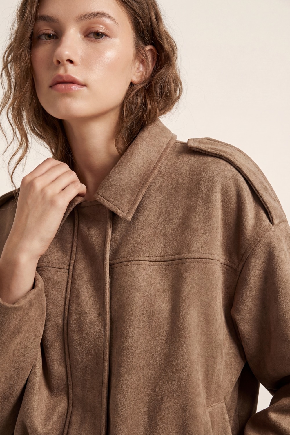 Chaqueta bomber recortada efecto ante Chaqueta bomber recortada efecto ante