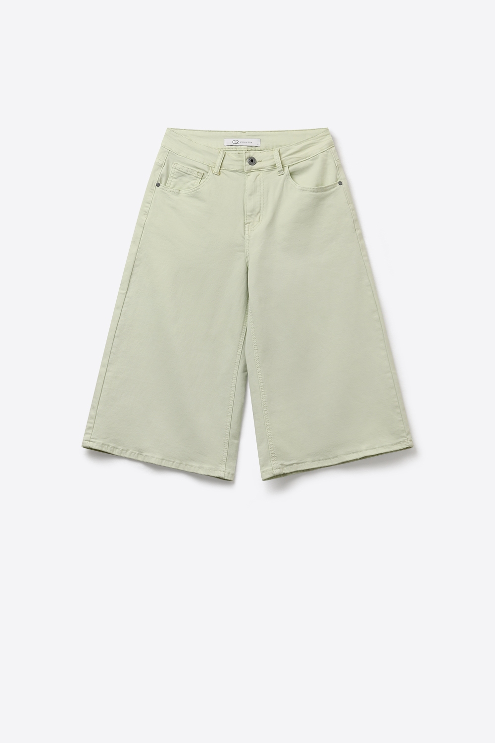 Bermudas de mezclilla el&aacute;stica en Verde Menta