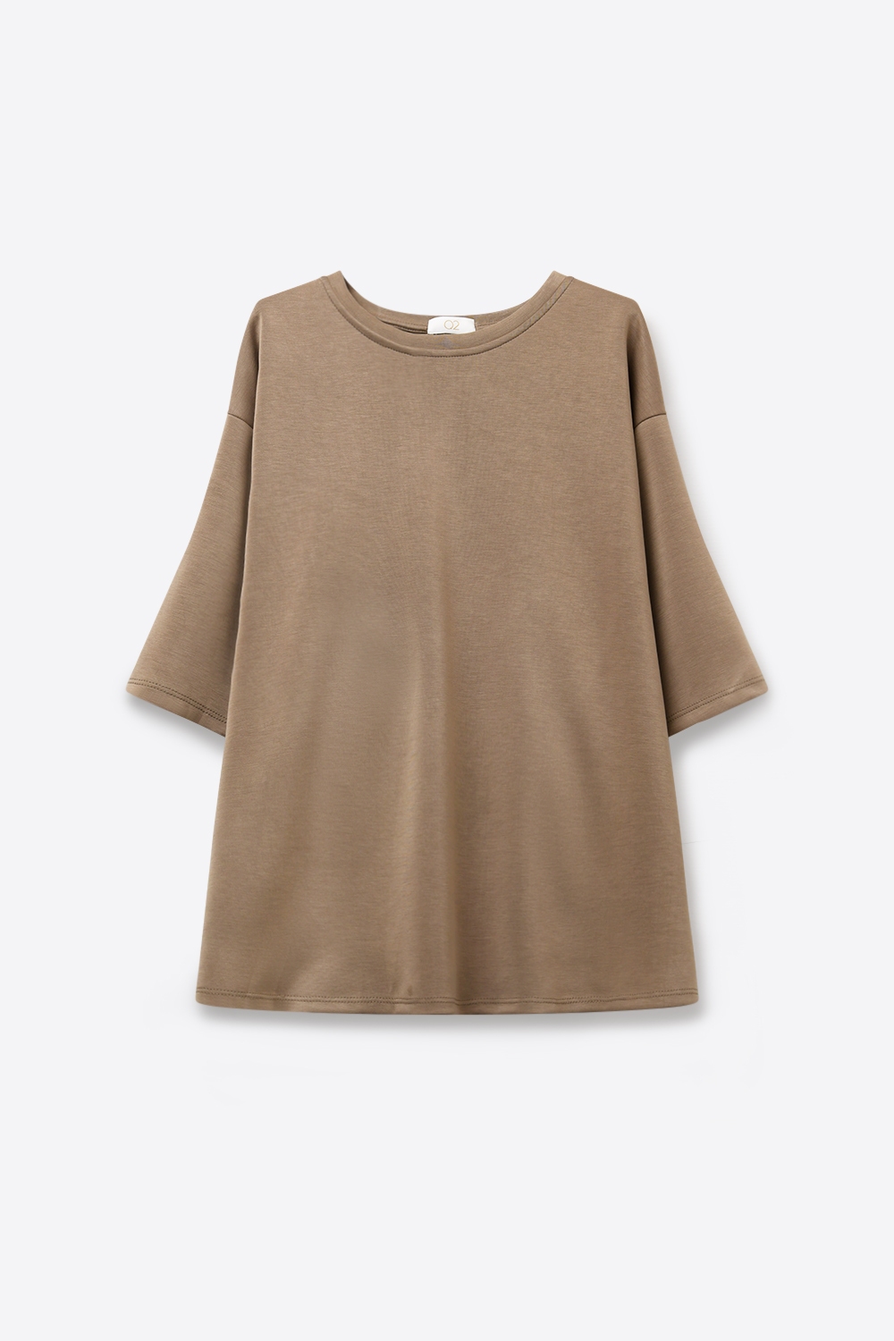 Sudadera con cuello redondo de ajuste relajado en color camel