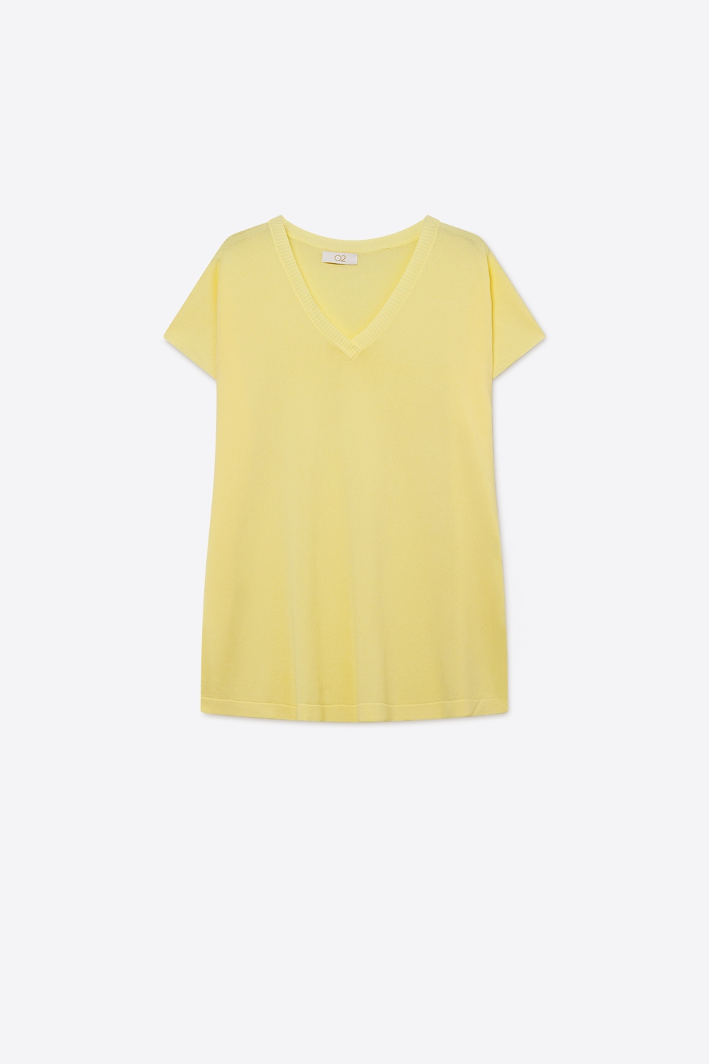 Jersey ligero amarillo de cuello en V y corte relajado