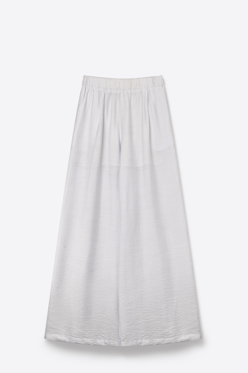Pantalones blancos ligeros con cintura elástica y pernera ancha Pantalones blancos ligeros con cintura elástica y pernera ancha
