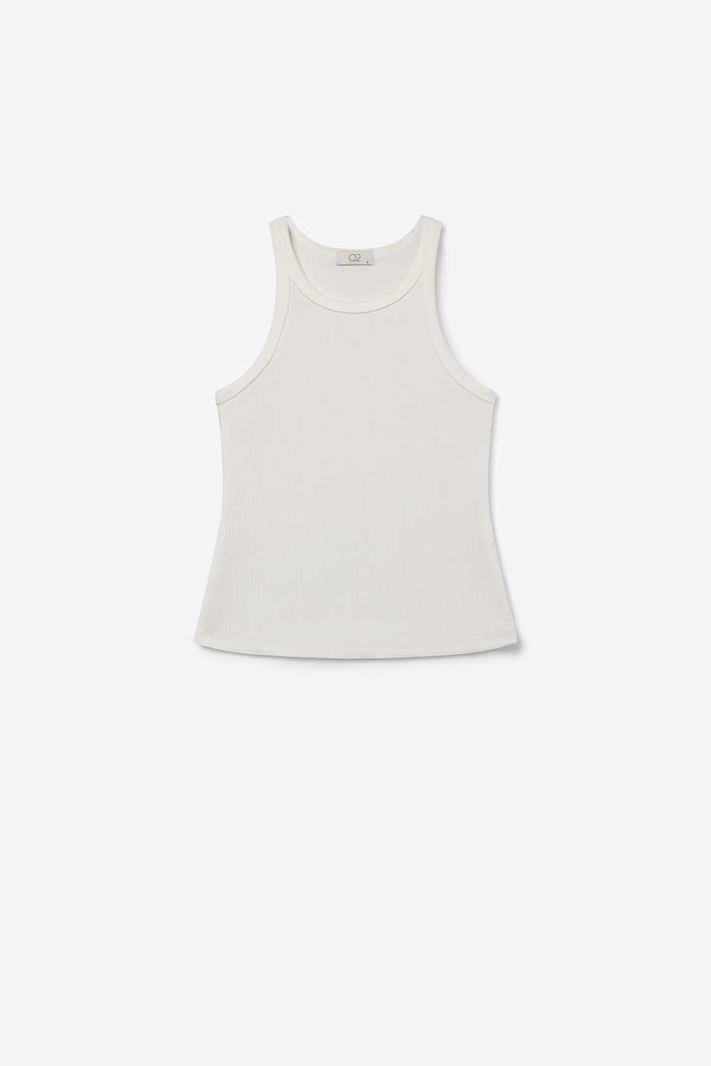 Camiseta sin mangas blanca de canal&eacute; con cuello redondo y espalda de nadador