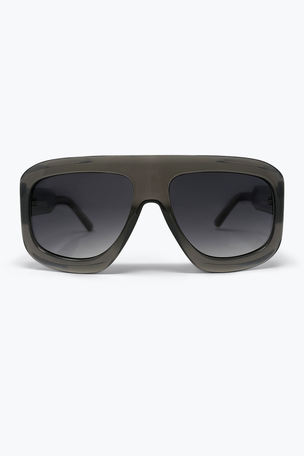 Gafas de sol de montura cuadrada oversize negra con lentes degradados
