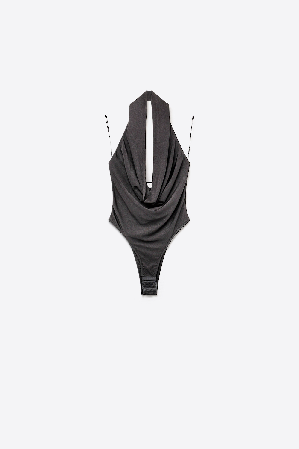 Body Negro de Jersey Ligero con Cuello Halter