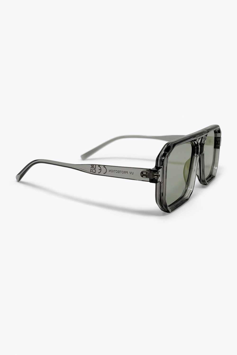 gafas con Montura Transparente Gris Lentes Tinte P&uacute;rpura Geom&eacute;tricos Sobredimensionados