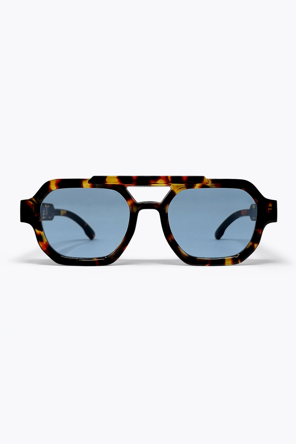 Gafas de sol oversize carey multicolor con lentes azules Gafas de sol oversize carey multicolor con lentes azules