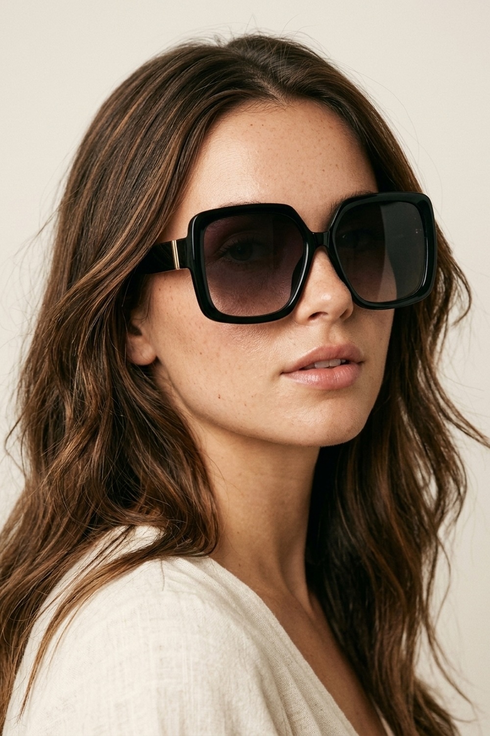 Gafas de Sol de Lente Degradado con Montura Cuadrada de Gran Tamaño en Negro Gafas de Sol de Lente Degradado con Montura Cuadrada de Gran Tamaño en Negro