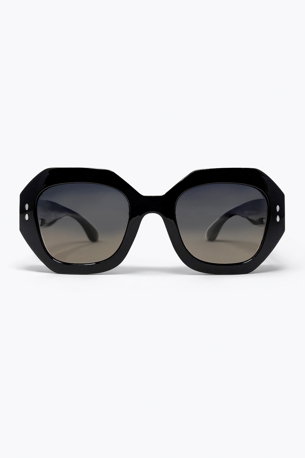 Gafas de Sol con Montura Octogonal de Gran Tama&ntilde;o con Parte Superior Plana y Gradiente en Negro