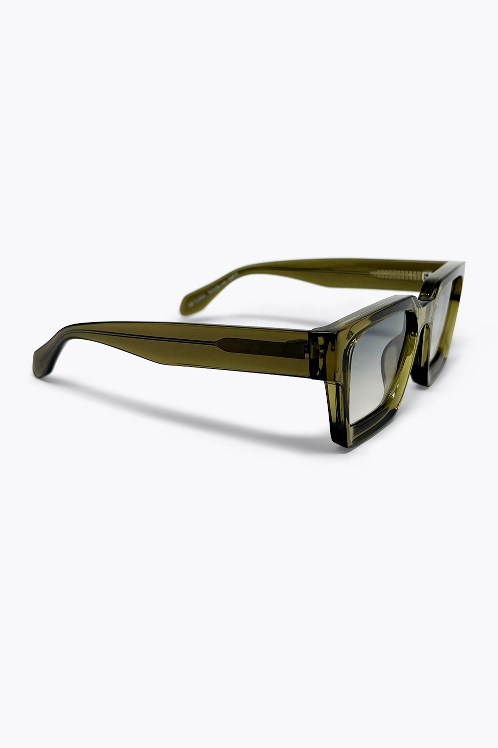 Gafas de Sol Urbanas con Montura Cuadrada y Lentes Degradadas en Color Oliva