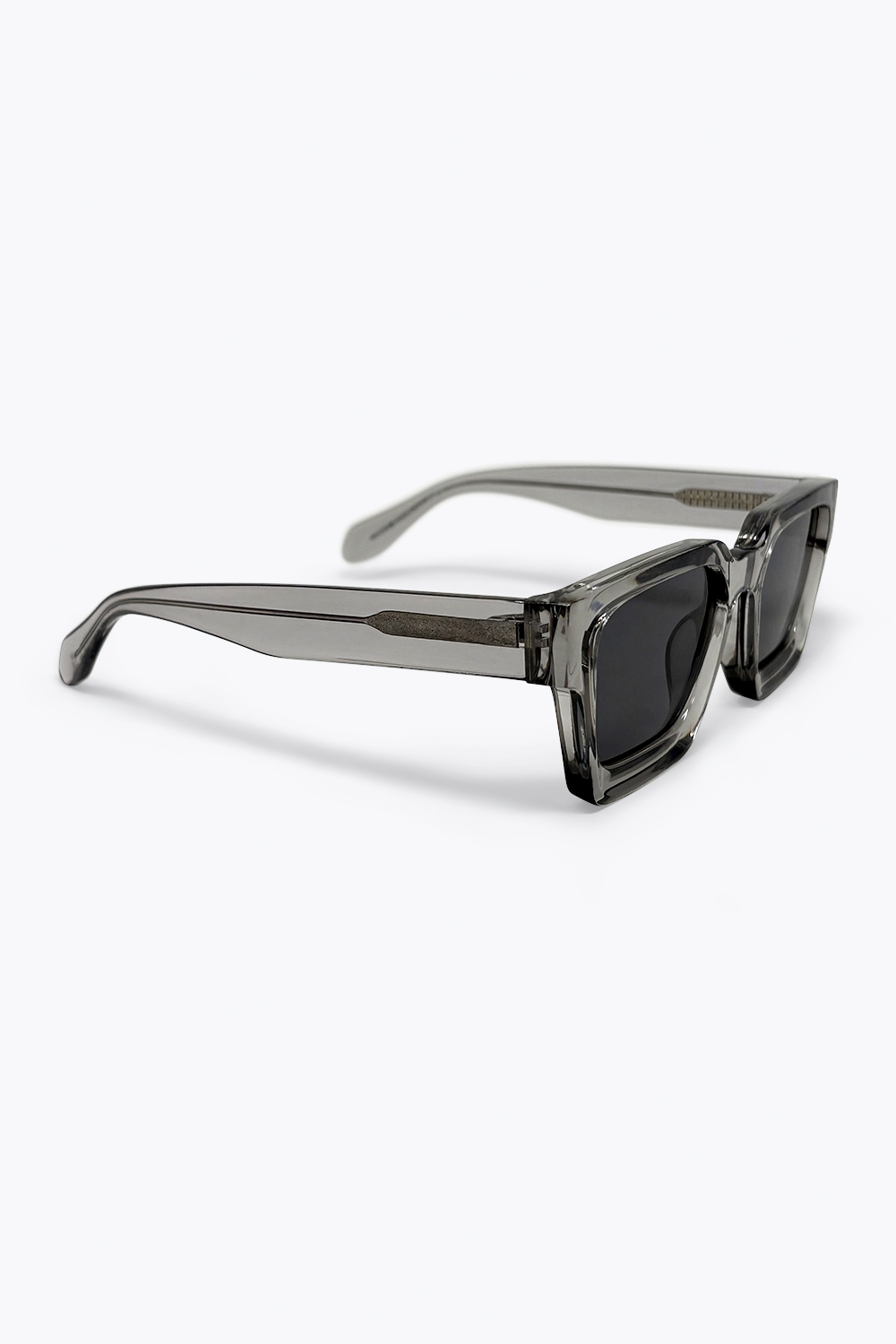 Gafas de Sol de Moda con Marco Cuadrado Transparente Gris y Lentes Oscuros Gafas de Sol de Moda con Marco Cuadrado Transparente Gris y Lentes Oscuros
