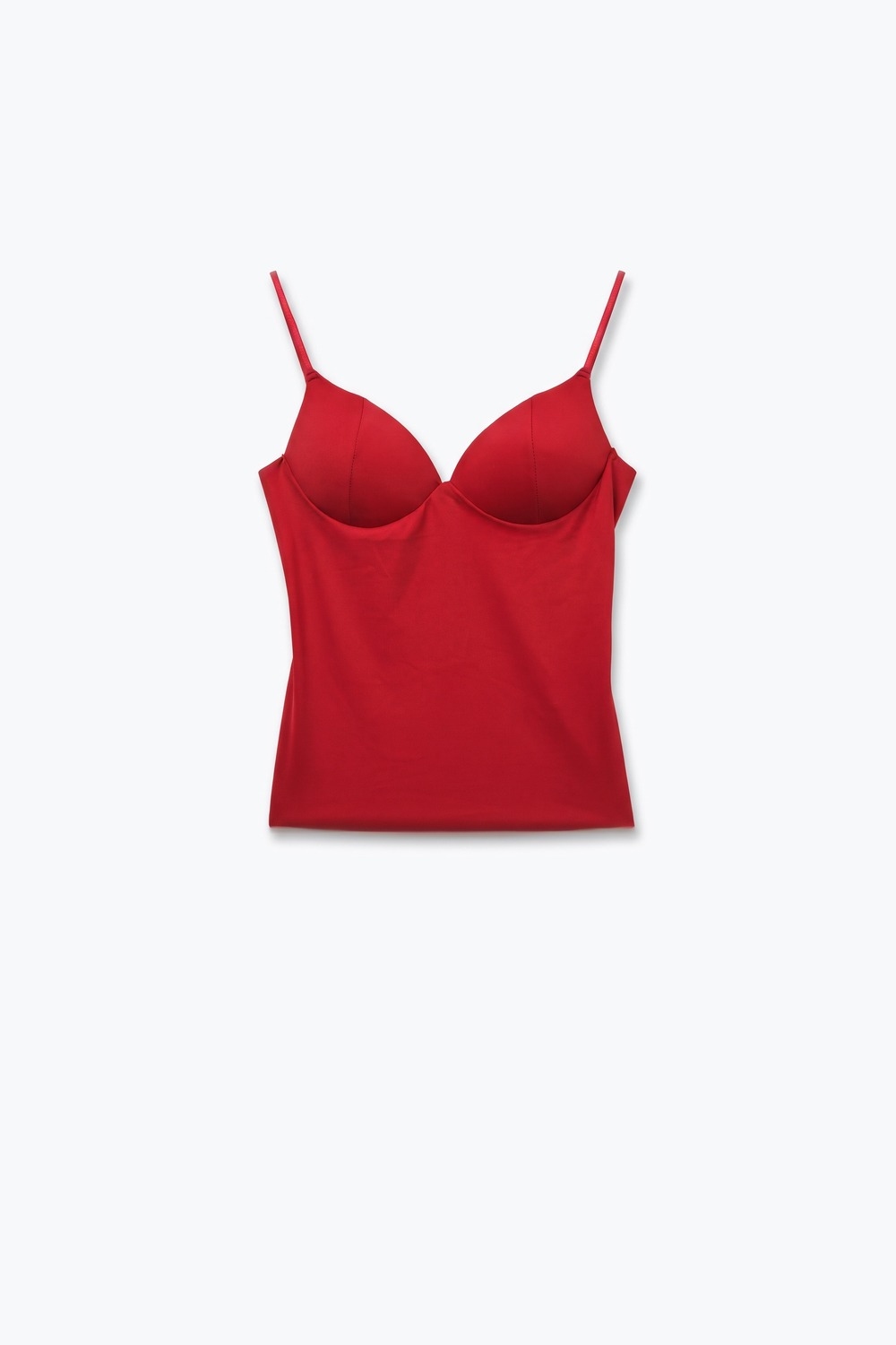 Top Rojo de Lycra Suave con Aros y Tirantes Fijos