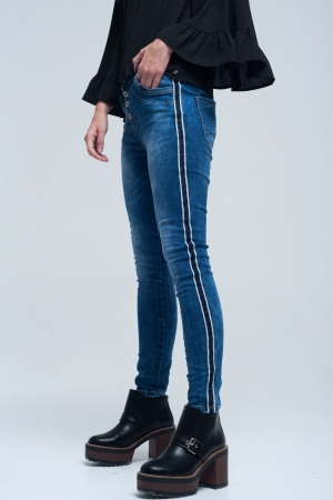Jeans skinny mit Streifen auf der Seite