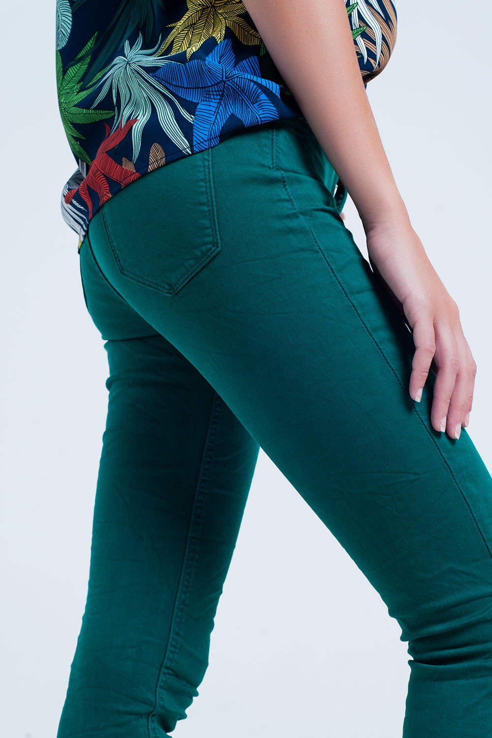 Skinny jeans elastico verde Skinny jeans elastico verde