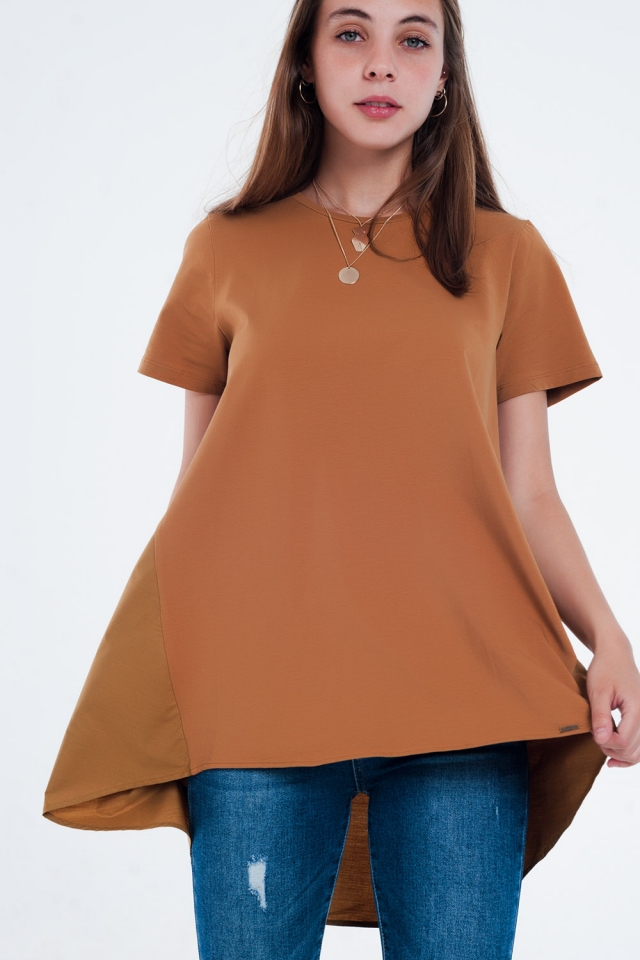 T-shirt dress in brown