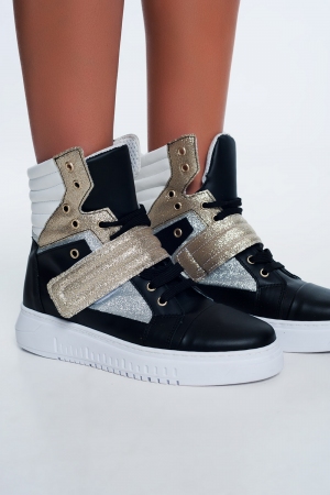 Zapatillas hi-top doradas
