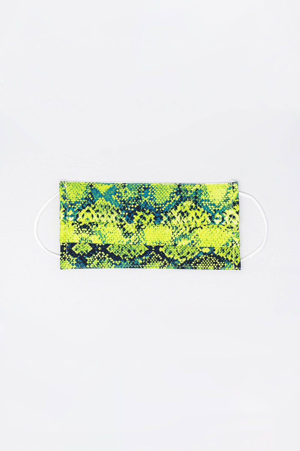 Paquete de 5 unidades Mascarilla verde estampado de serpiente