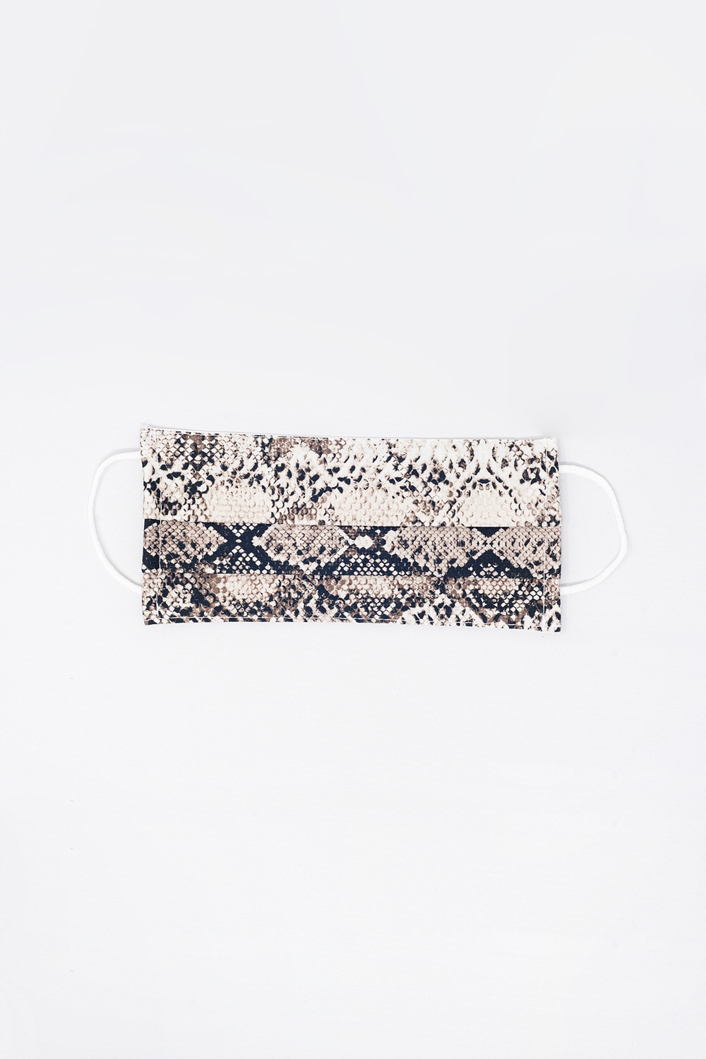 Paquete de 5 unidades Mascarilla beige estampado de serpiente