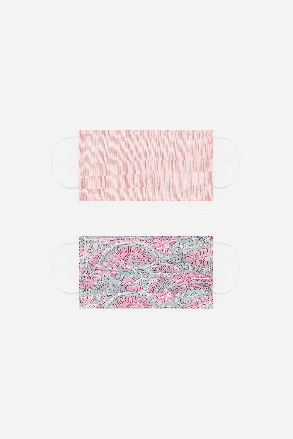 Paquete de 2 unidades Mascarilla de algodon organico rosa