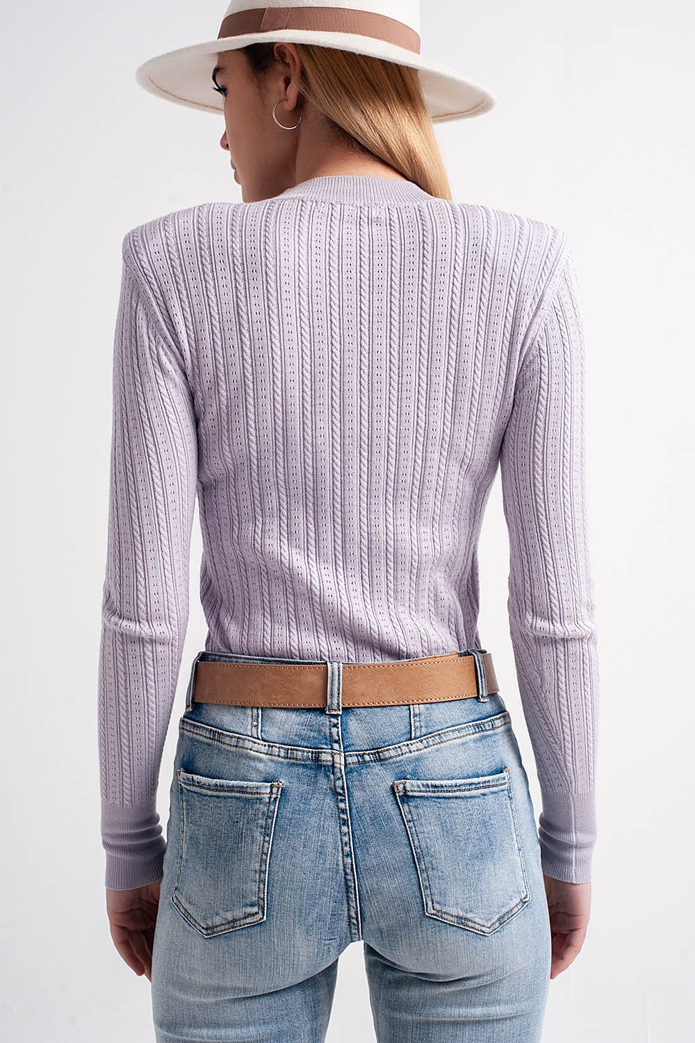 Jersey color lila con hombreras Jersey color lila con hombreras