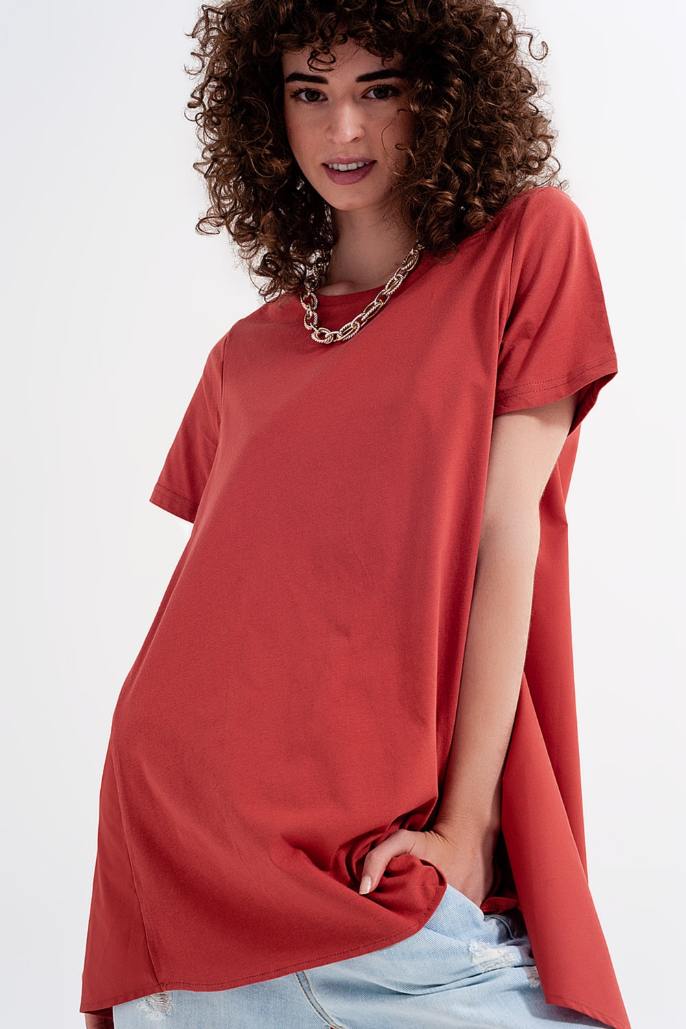 Vestido tipo camiseta en naranja Vestido tipo camiseta en naranja